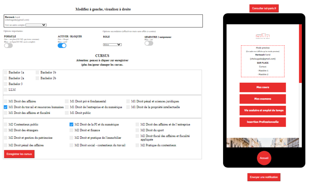 Système de vérification et prévisualisation
